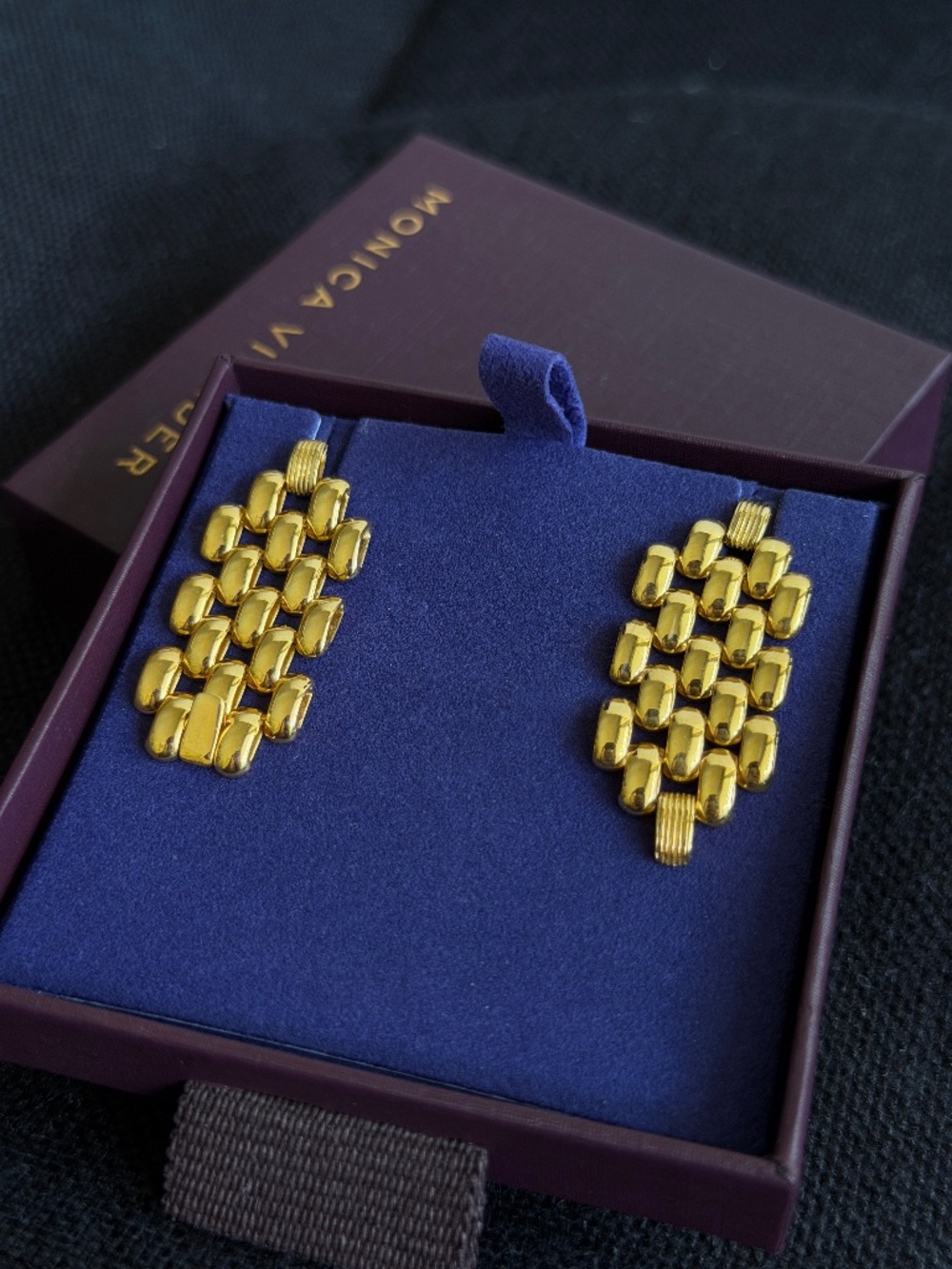 Monica Vinader Heirloom Chunky Gold Chain Earrings